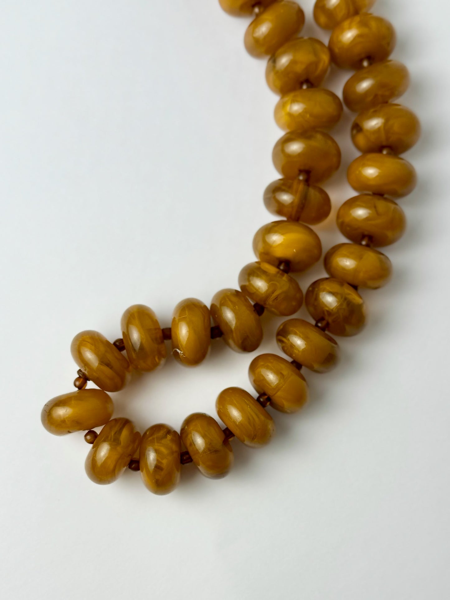 Brown Marble Beaded Necklace
