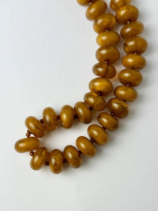 Brown Marble Beaded Necklace