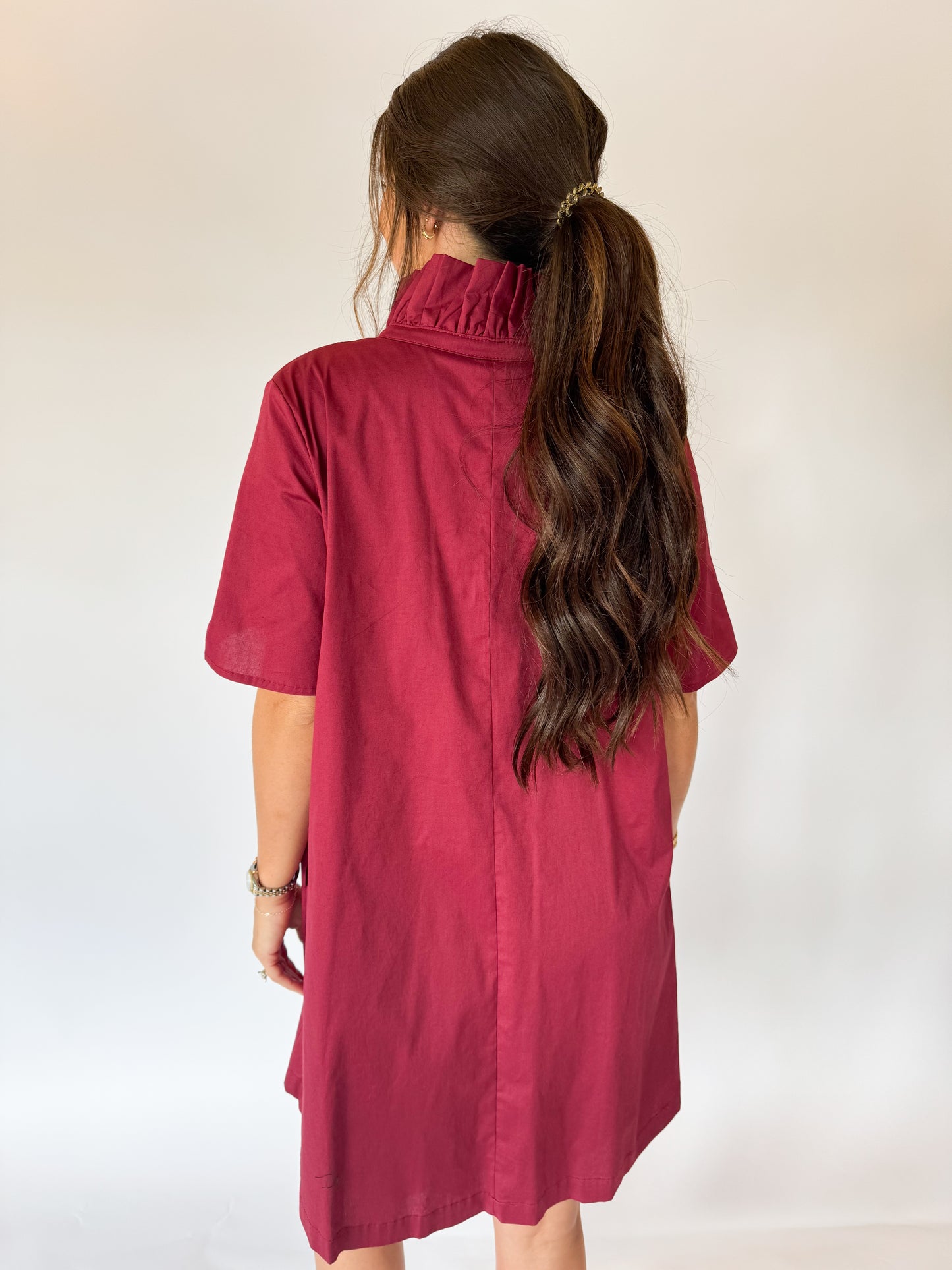 THE KENSIE DRESS - BURGUNDY