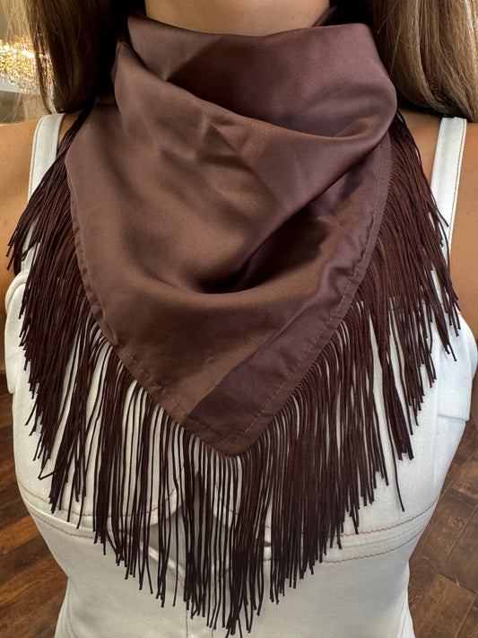 Brown Fringe Scarf