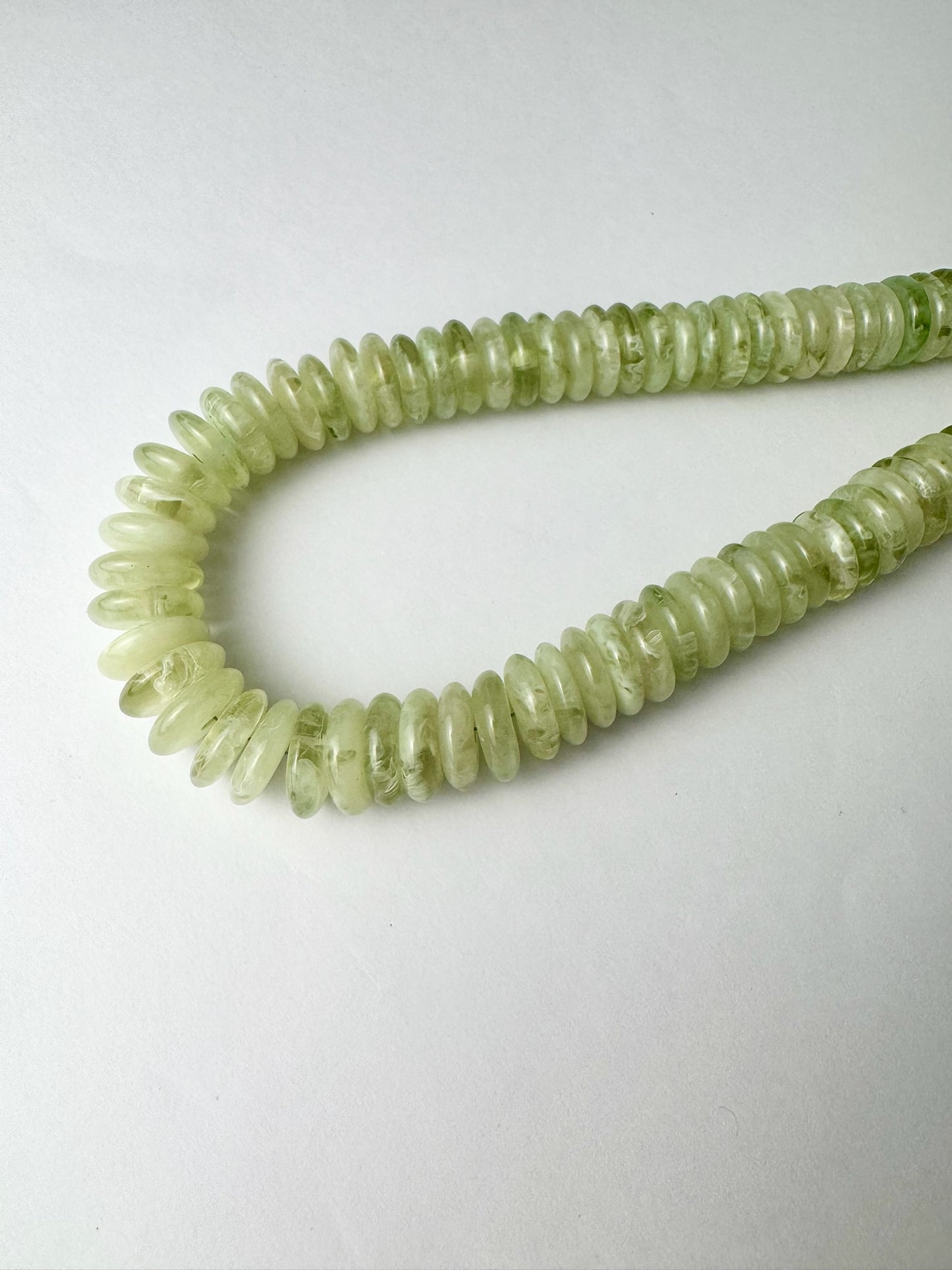 Green Disk Bead Necklace