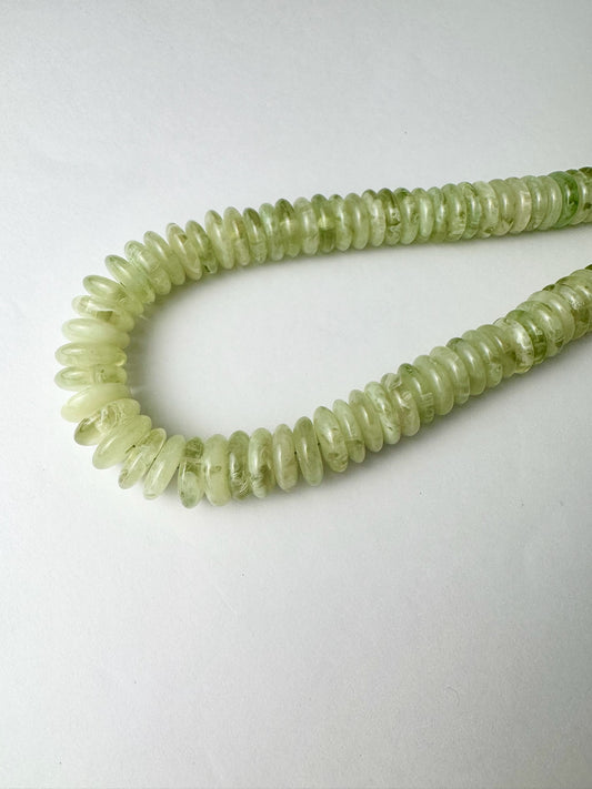Green Disk Bead Necklace