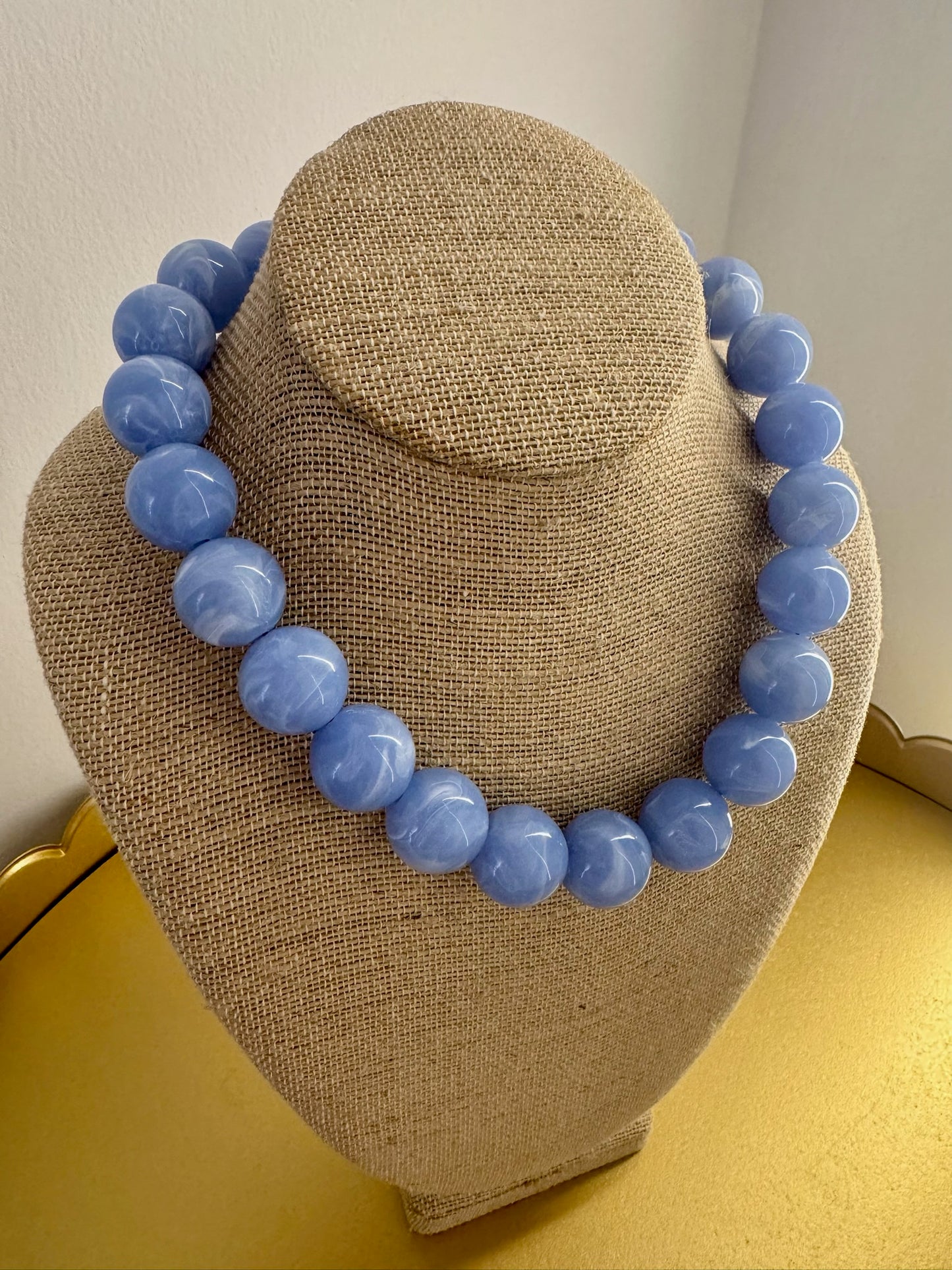 Periwinkle Marble Beaded Necklace