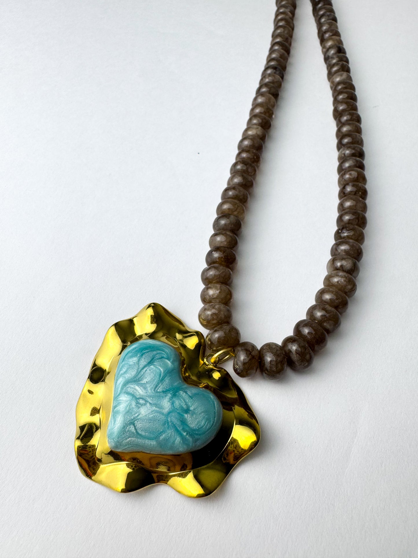 Blue Heart Charm Necklace