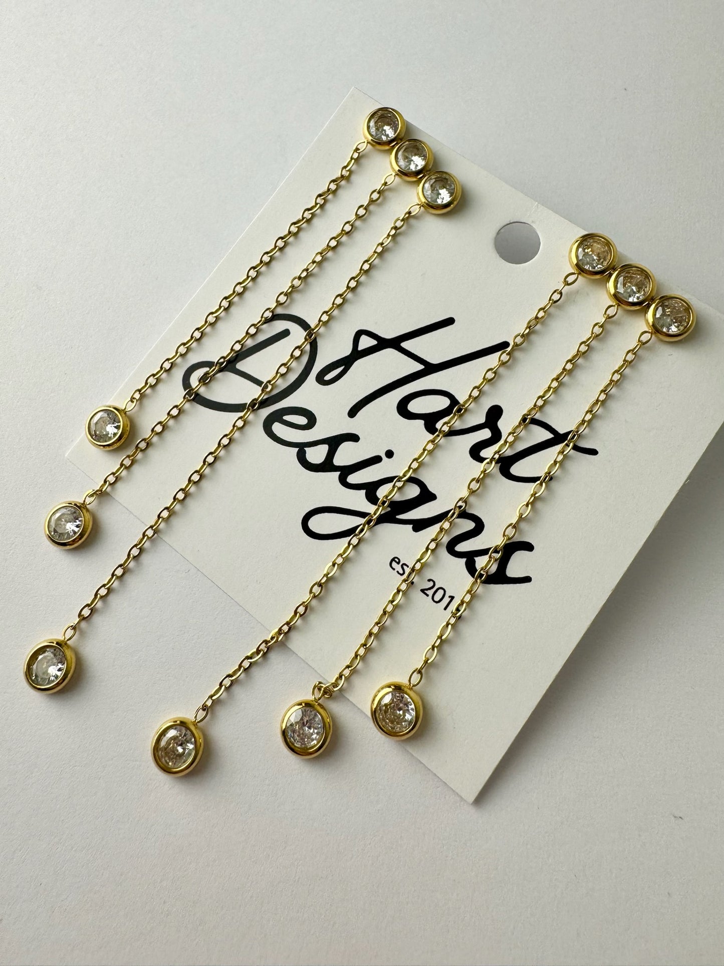 Layered Diamond Dangle Earrings