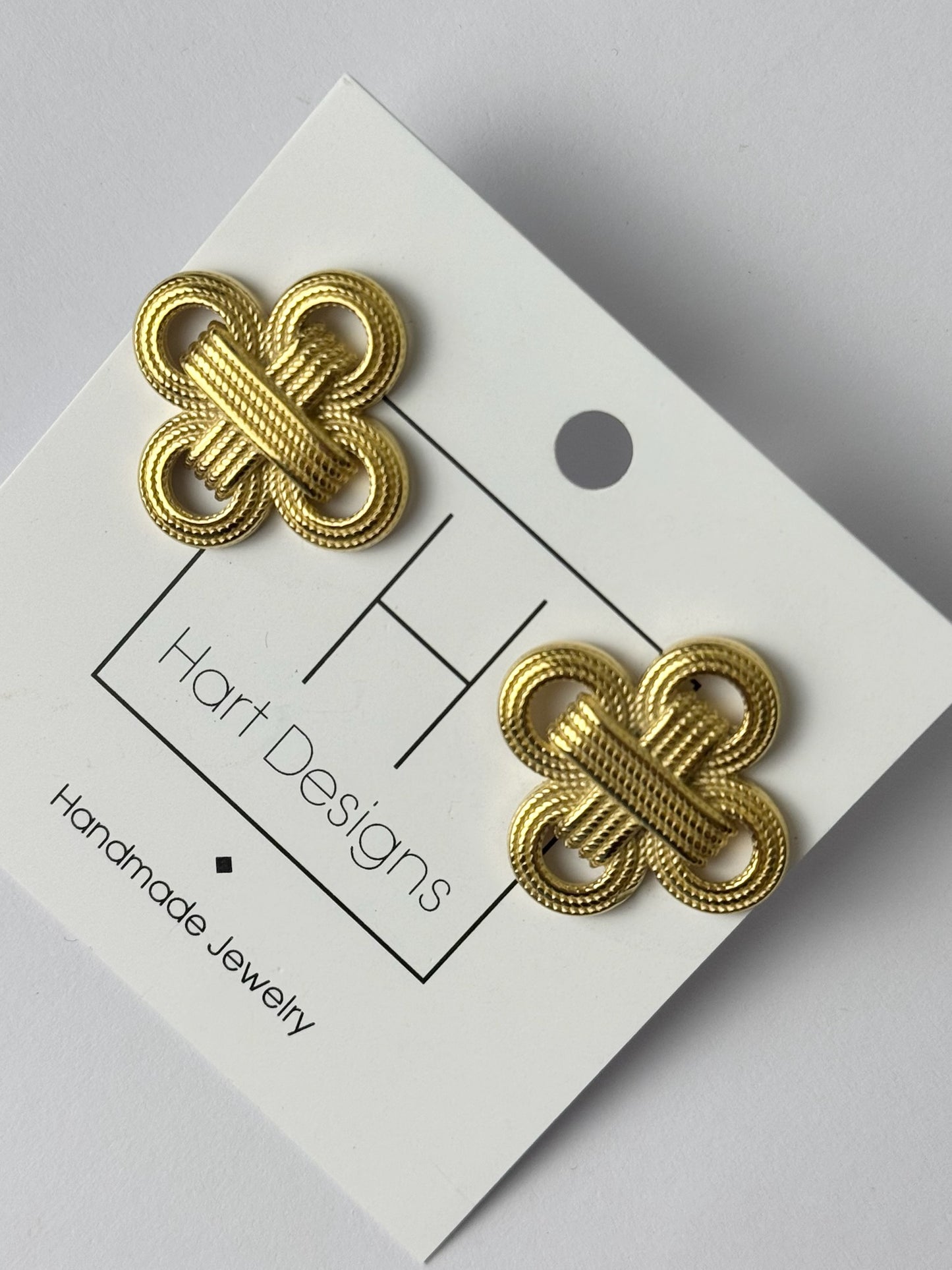 Gold Statement Stud Earrings