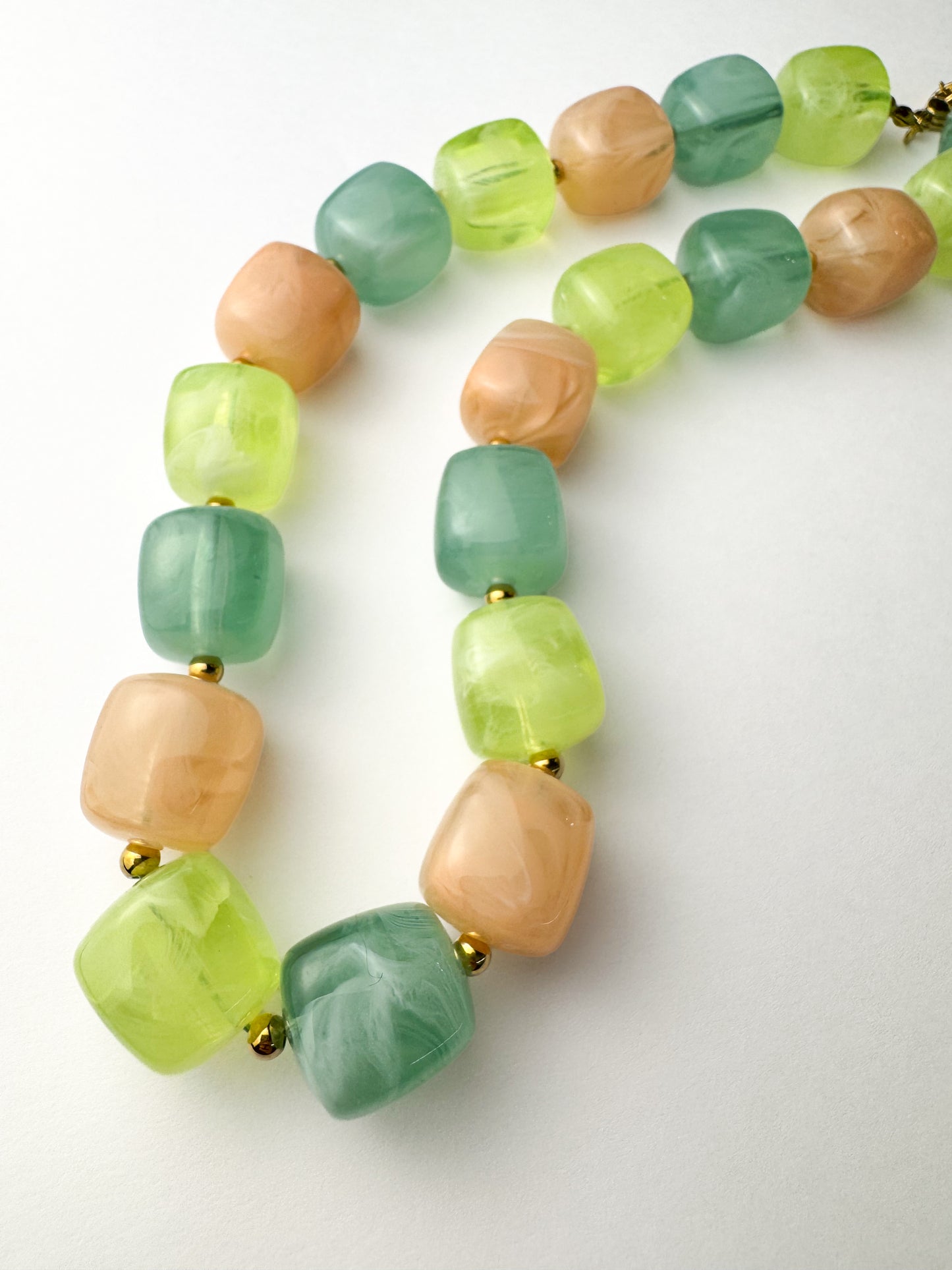 Pastel Square Beaded Necklace