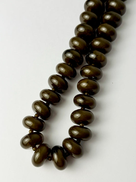 Dark Brown Beaded Necklace