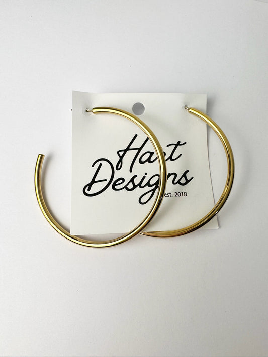 Gold Hoop Earrings-Thin