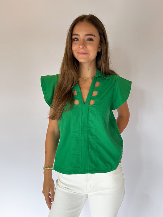 THE CYRINA TOP - GREEN