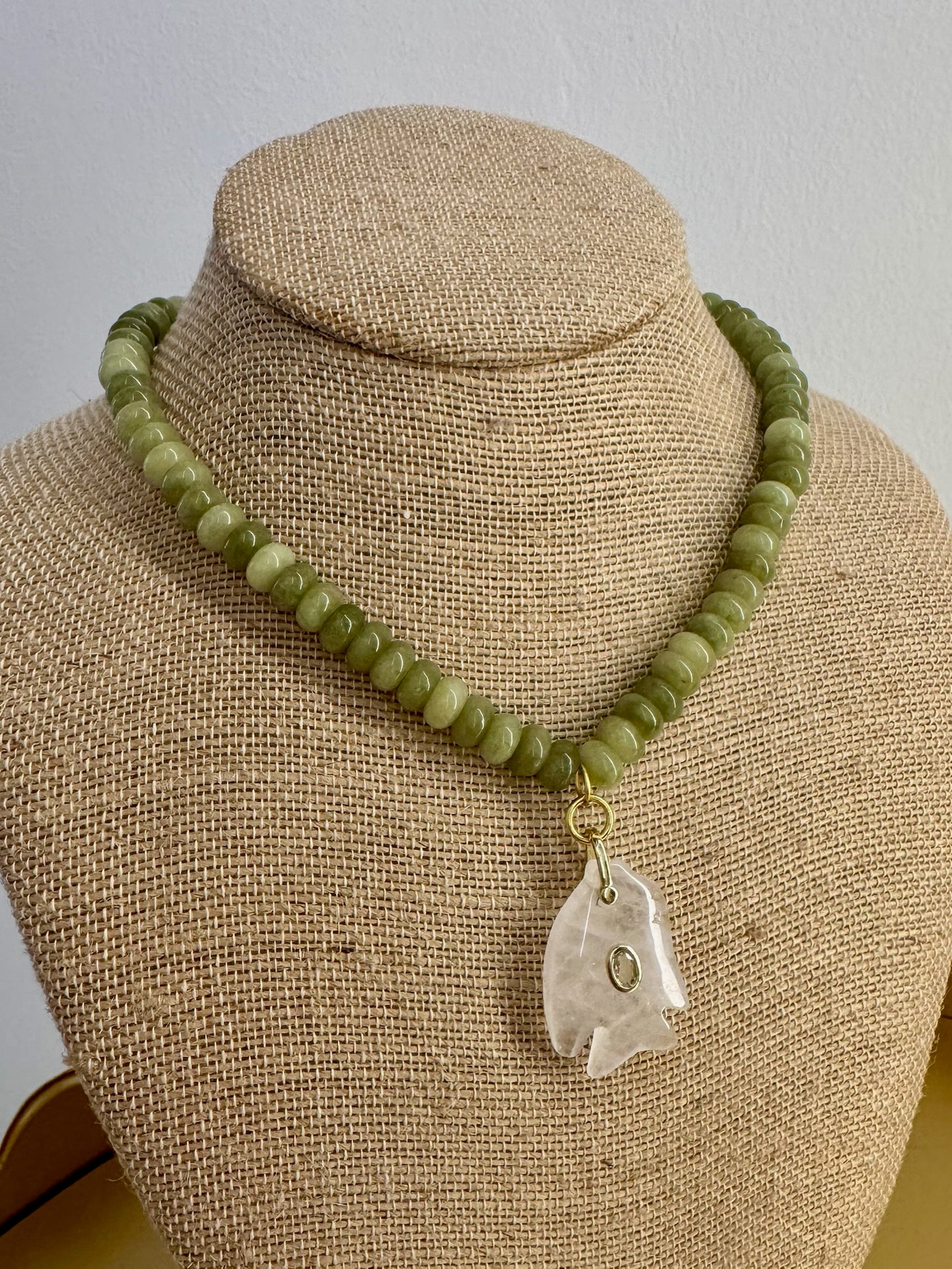 Green Multi Beaded Fish Necklace
