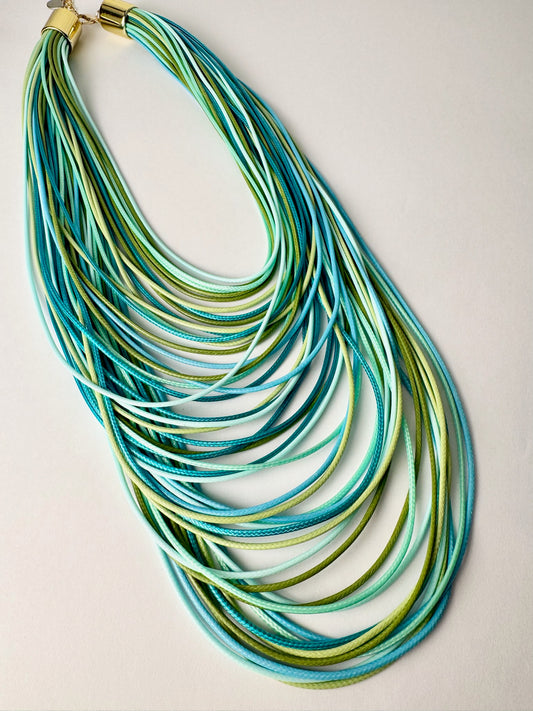 Blue/Green Layered Statement Necklace