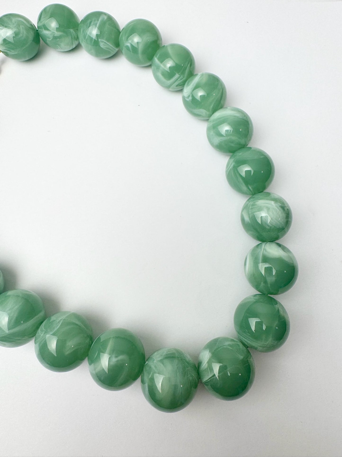 Green Marble Beaded Necklace
