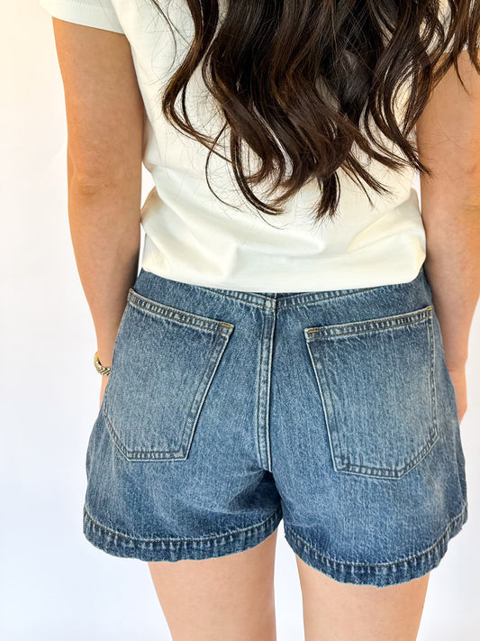 SAIGE HIGH RISE A-LINE SHORT WISHBONE
