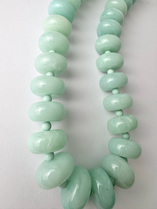 Aqua Chunky Beaded Necklace