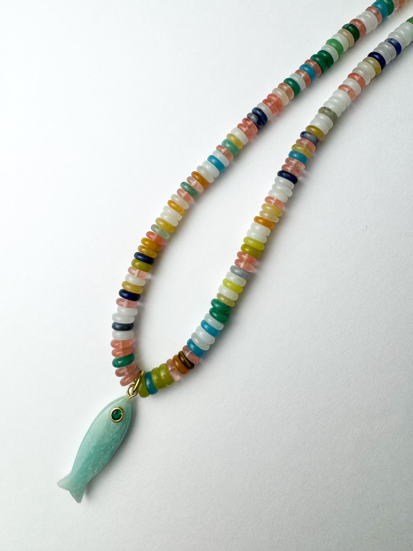 Multicolor Blue Fish Necklace