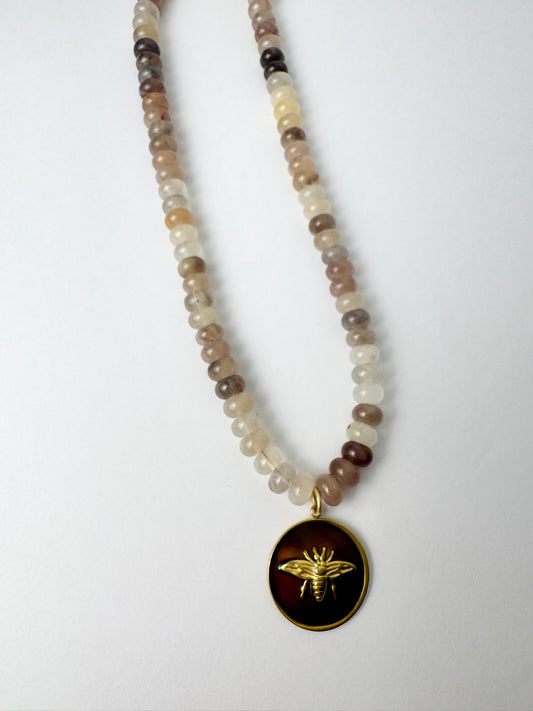 Multi Beaded Bee Necklace