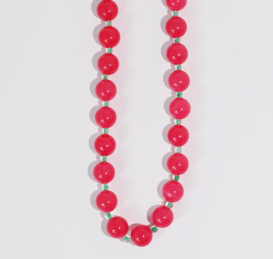 Pink Small Beaded Necklace