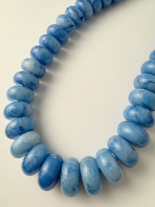 Blue Chunky Beaded Necklace