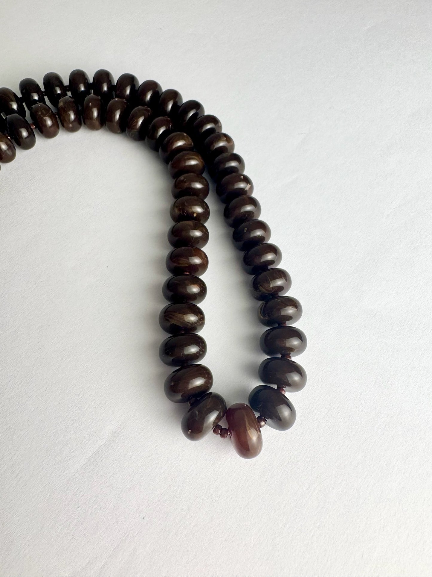 Dark Brown Small Bead Necklace