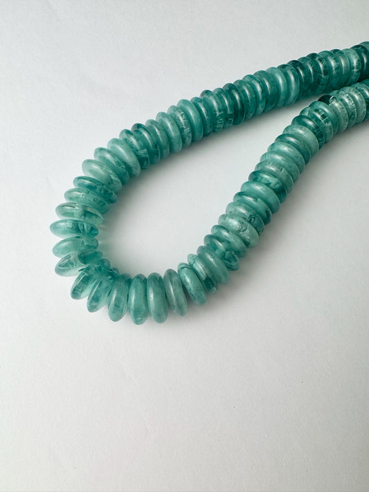 Teal Disk Bead Necklace
