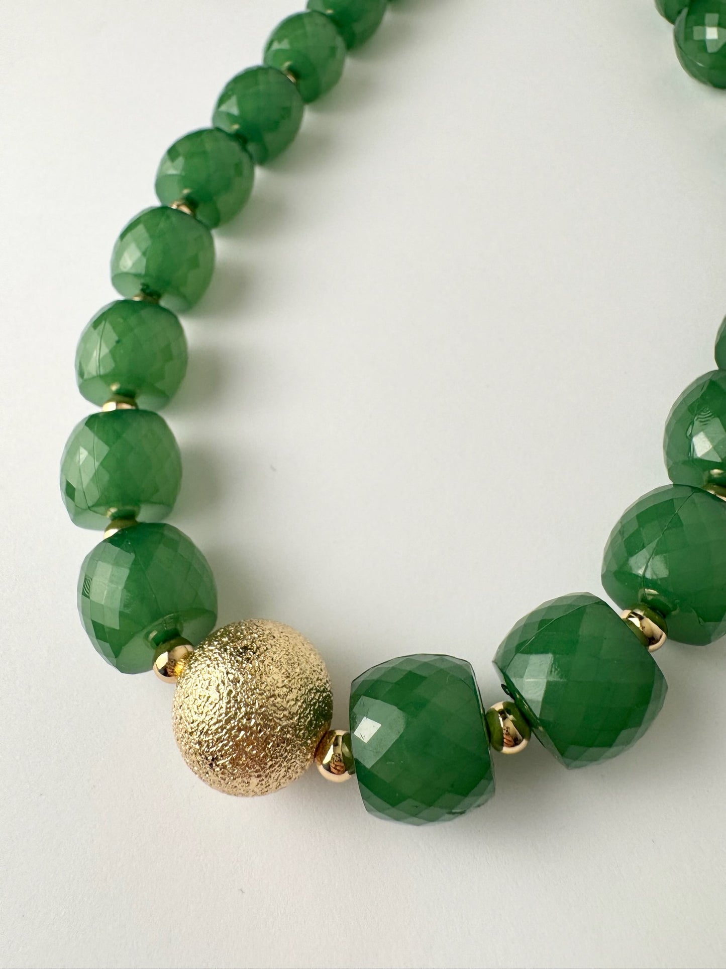 Green and Gold Beaded Necklace