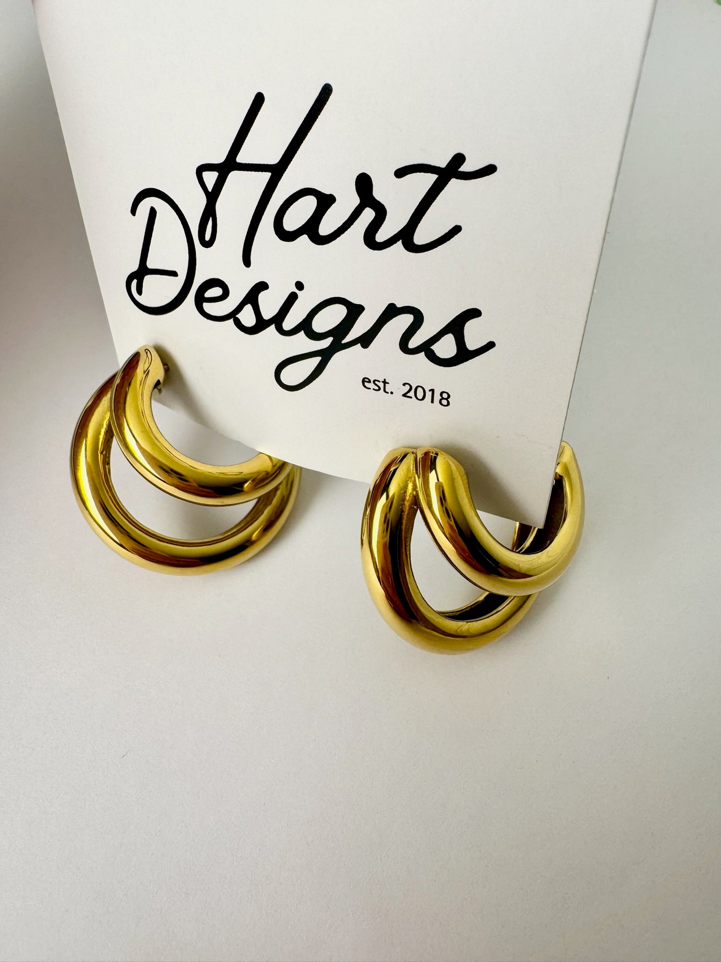 Gold Double Hoop Earrings