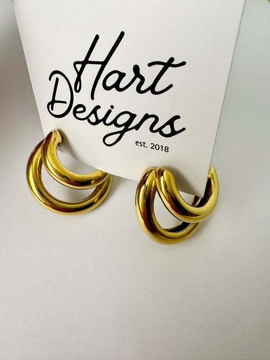 Gold Double Hoop Earrings