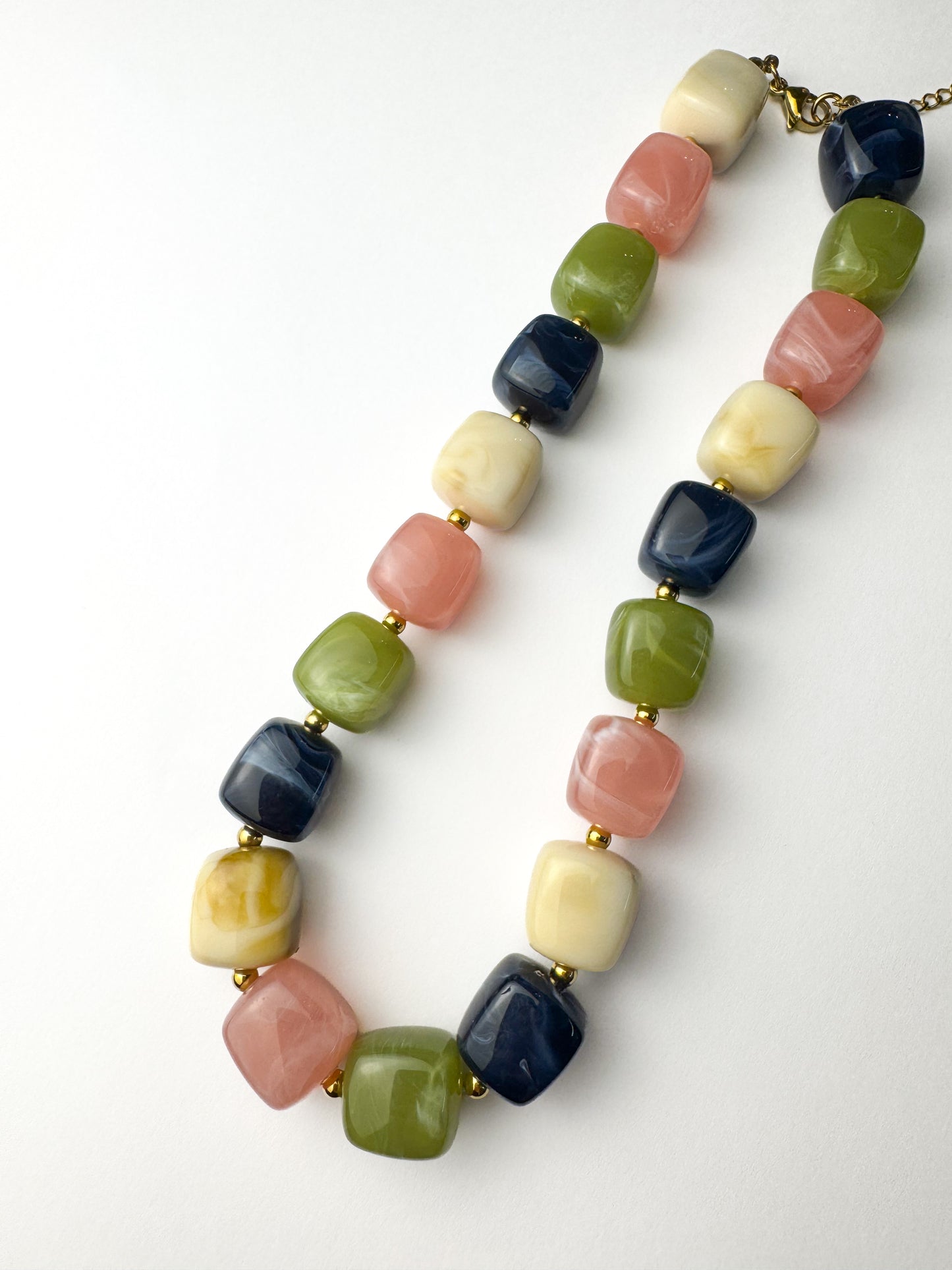 Multi Square Beaded Necklace