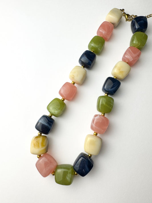 Multi Square Beaded Necklace