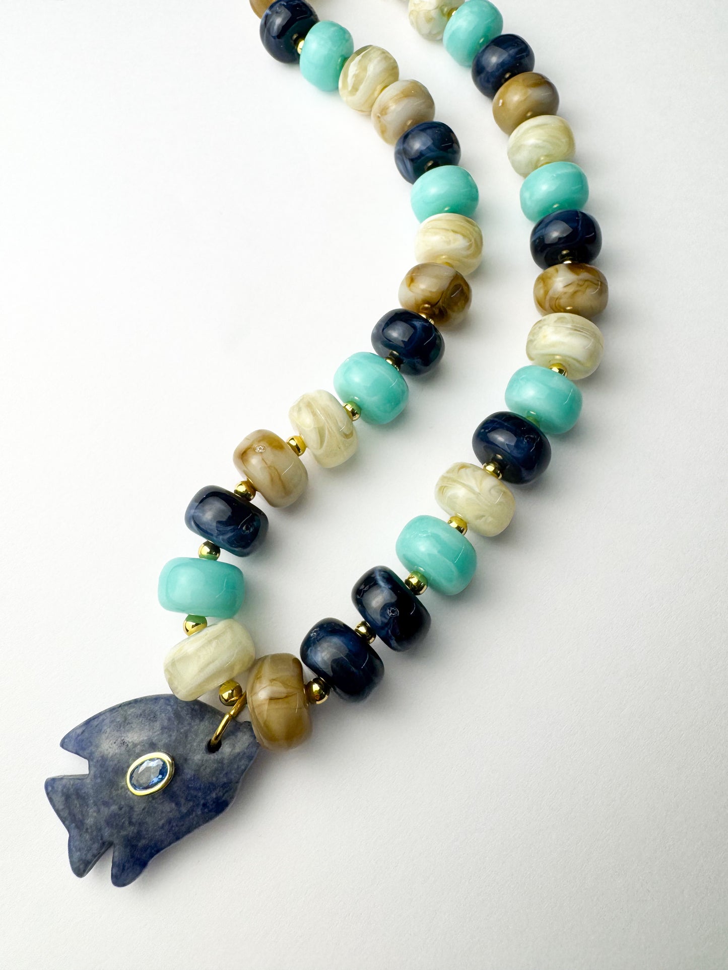 Blue Multi Fish Necklace