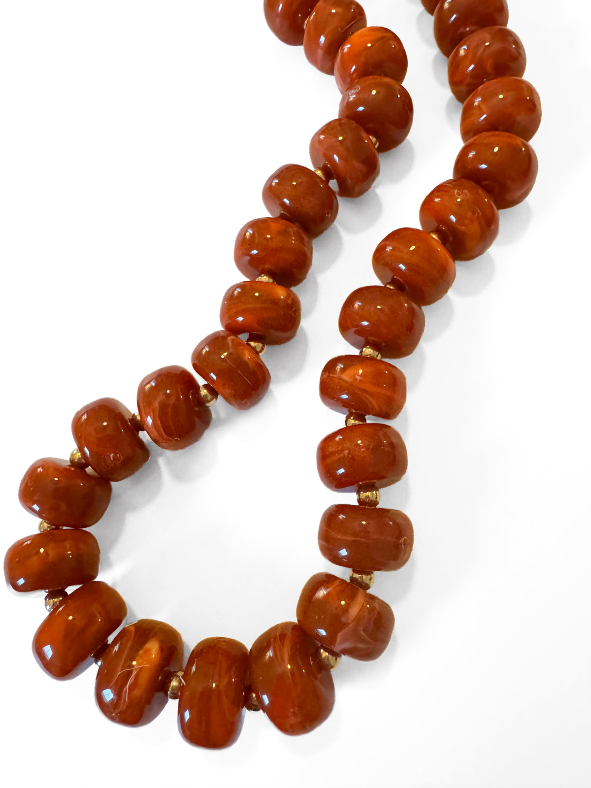 Rust Orange Small Beaded Necklace