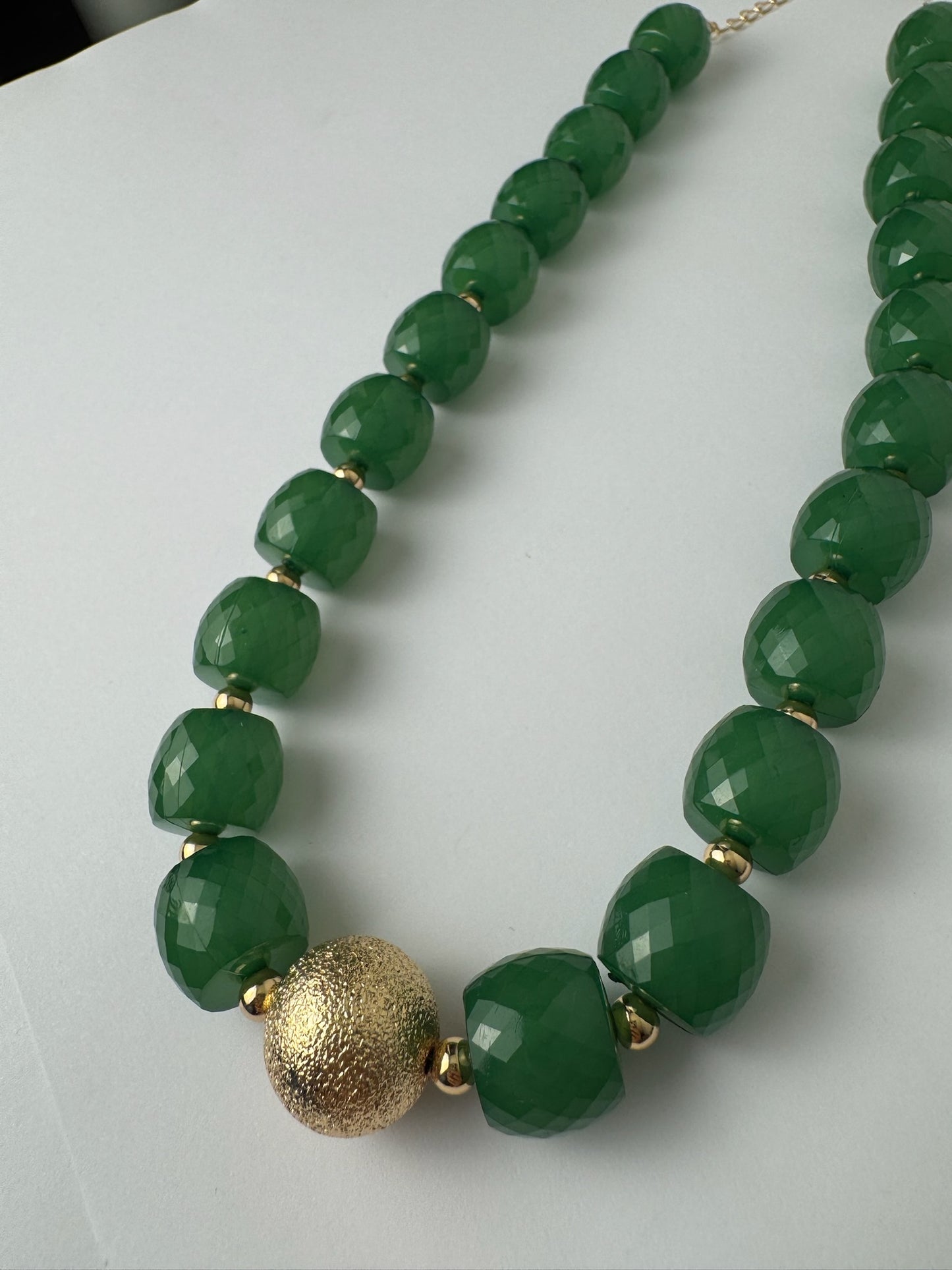 Green and Gold Beaded Necklace