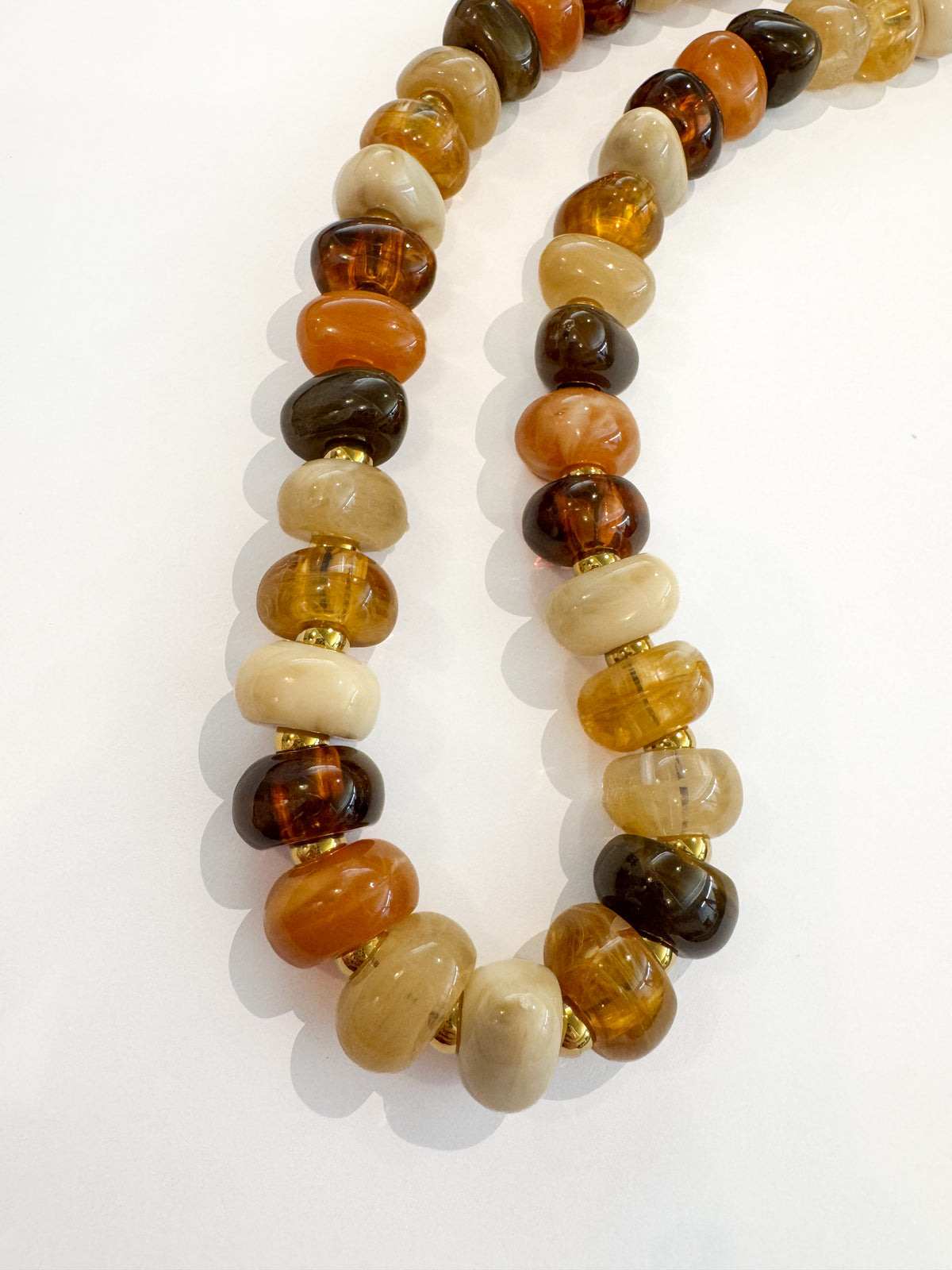 Brown Multi Small Beaded Necklace