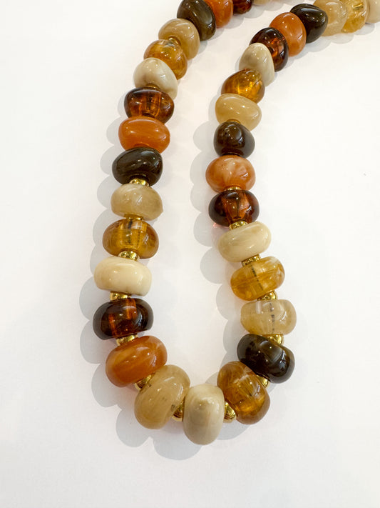 Brown Multi Small Beaded Necklace