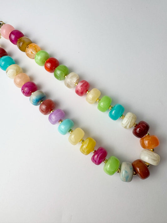 Multi Color Small Bead Necklace