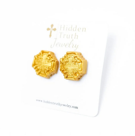 Hidden Truth- Tiny Jerusalem Studs