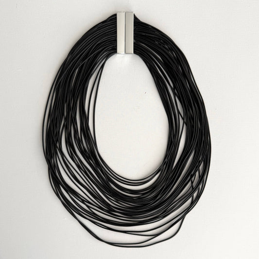 Multi Layer Magnetic Necklace Black