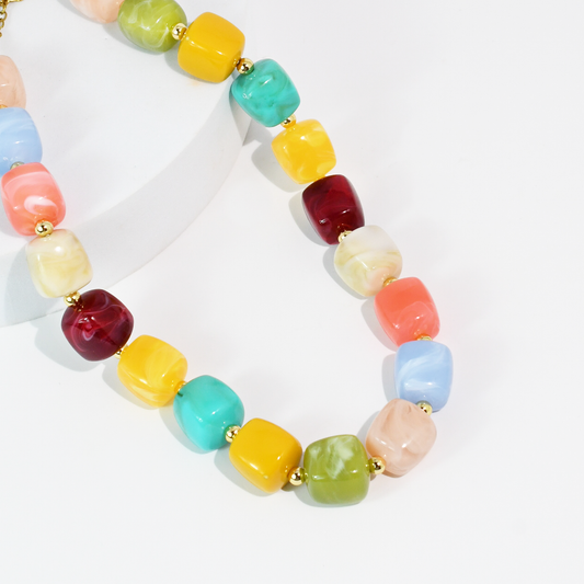 Multi Color Beaded Necklace