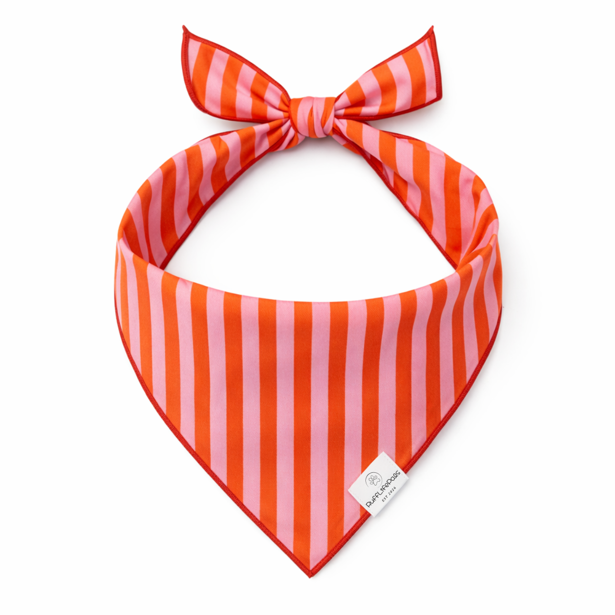 Orange & Pink Stripes Dog Bandana: L/XL