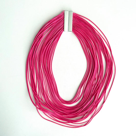 Multi Layer Magnetic Necklace Hot Pink