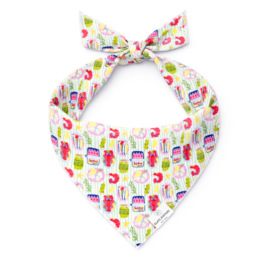 Lobster, Shrimp, Sardines Dog Bandana: S/M